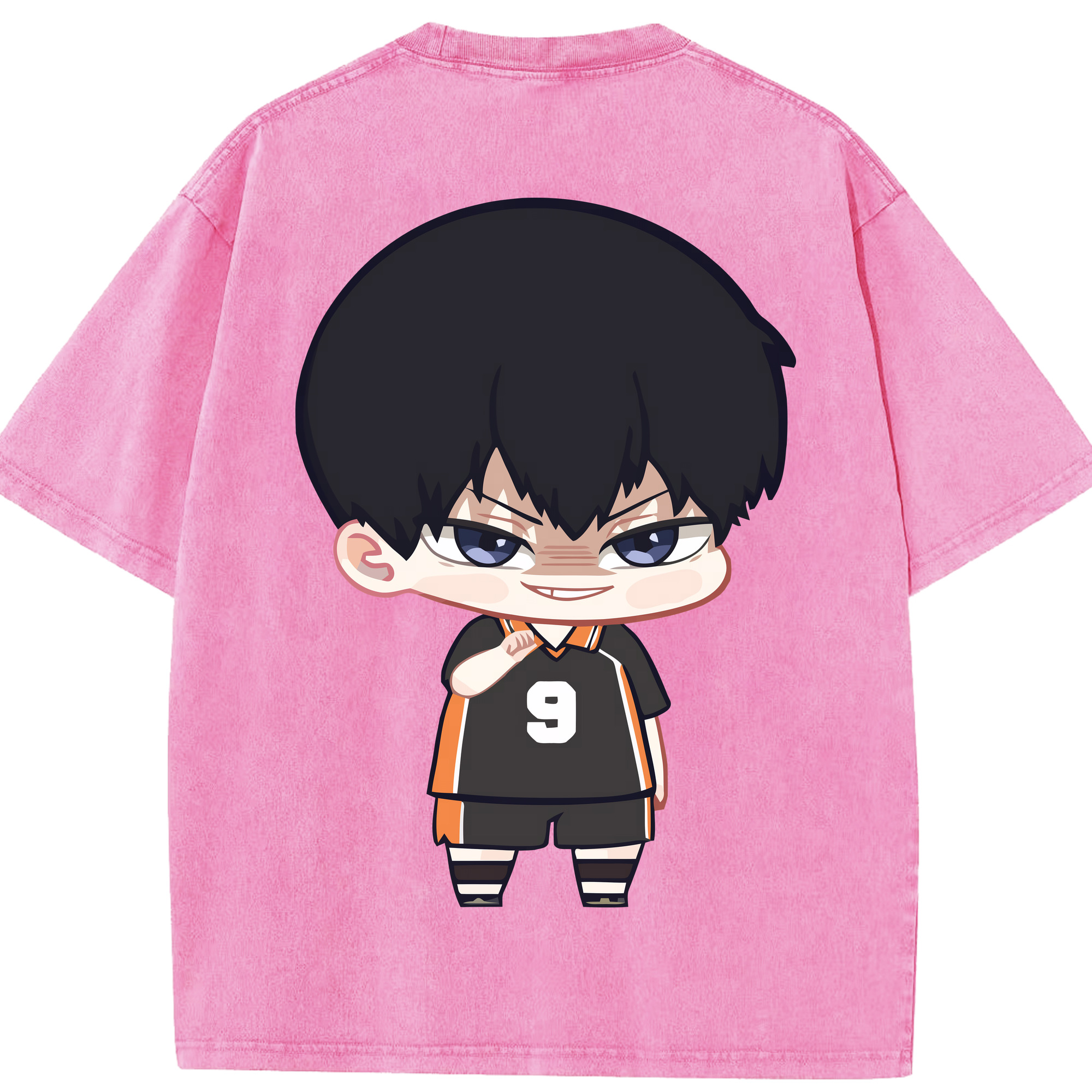 （画像用） ハイキュー!! Haikyu!! 綿100% ヴィンテージ風 半袖Tシャツ（背面プリント）